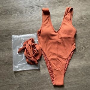 NWT Toluca Artemis Midi One Piece size M in Clay Hybrid Rib